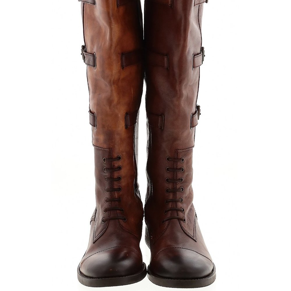Vince Camuto Brown Boho Moto Leather Boots